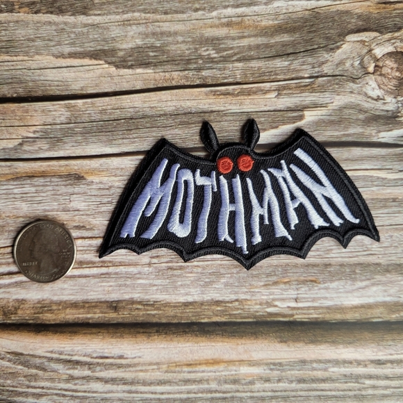 Mothman Bat Cryptid Folklore Embroidered Iron on Patch - Picture 2 of 2